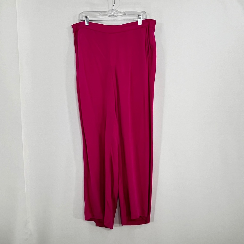 Old Navy Playa Wide Leg Pants Womens XL High Rise Fuchsia Pink Viscose Relaxed